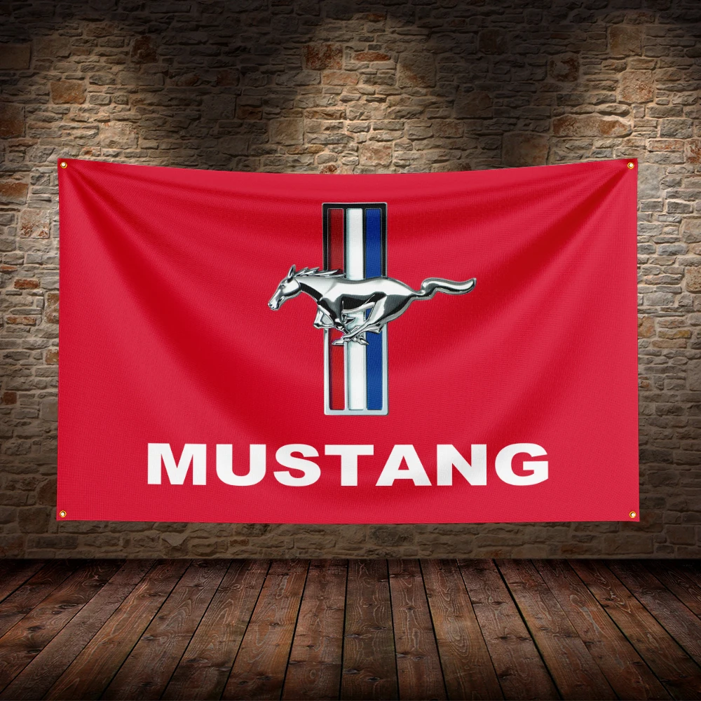 3X5 Ft M-Mustangs Vlag Polyester Bedrukte Autovlaggen Voor Kamergarage Decor