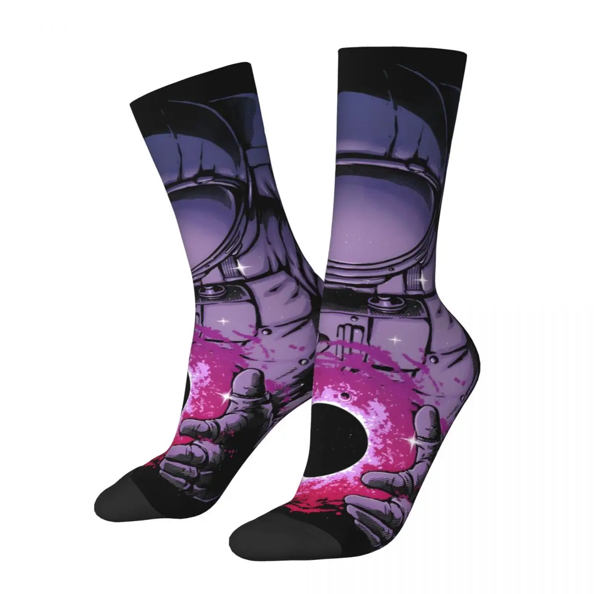 

Retro Deep Space Men's compression Socks Unisex Harajuku Pattern Printed Novelty Crew Sock