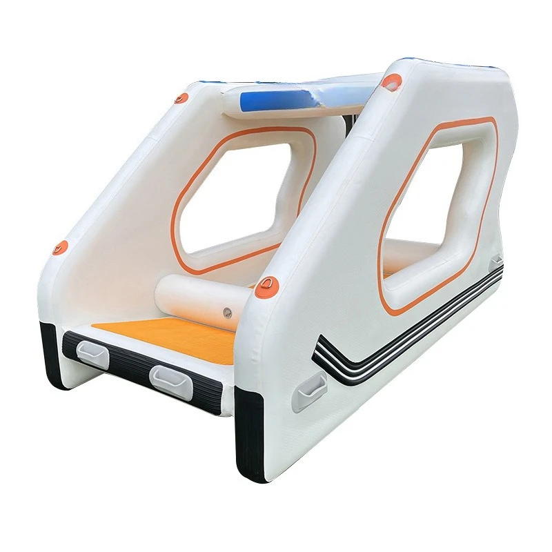 Electric inflatable small yacht, scenic water project play facilities, parent-child family lake sightseeing inflatable cruise