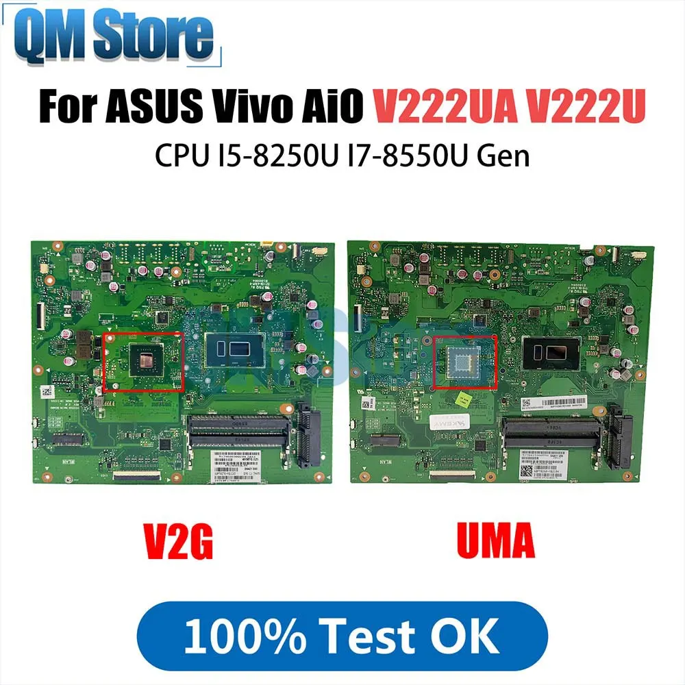 اللوحة الأم V222U لـ ASUS Vivo AiO V222UA لآلة الكل في واحد مع وحدة المعالجة المركزية I5-8250U I7-8550U تم اختبارها بالكامل