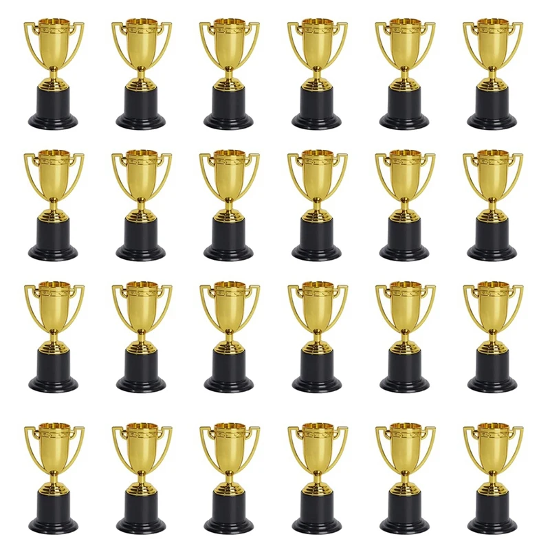 New-24 Pack Mini Gold Award Trophy Cup For Kids Plastic Trophies For Sports, Game Favors, Tournaments, Competitions