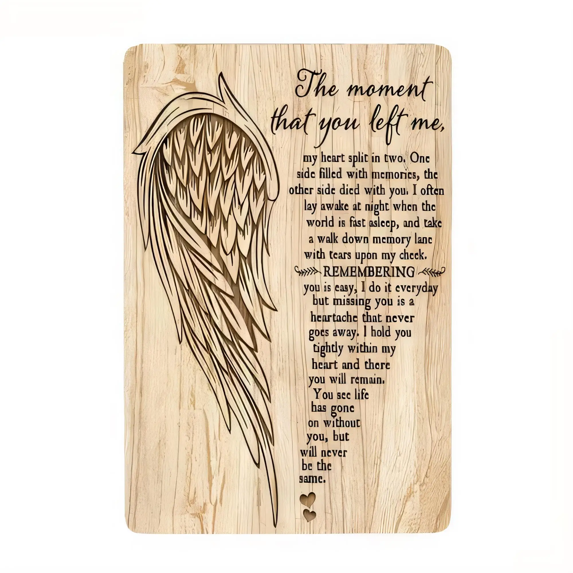 Tin Sign Vintage Angel Wings The Moment That You Left Me Quote Wall Decor Metal Plaque Rustic Farmhouse Spiritual Prayer Blessin