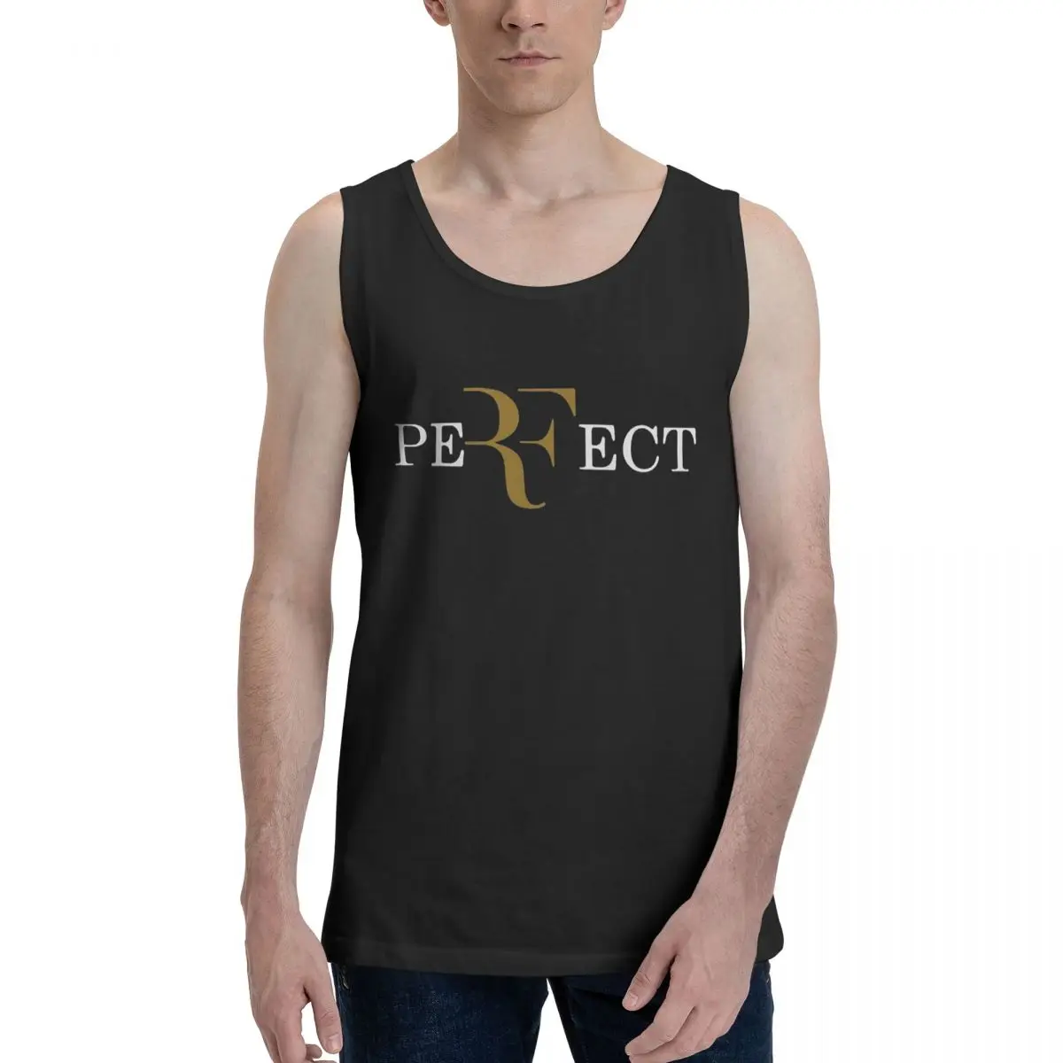 Roger Federer 100% Cotton Men's Sweatshirt Vest Sleeveless Clothing Tees Men Tank Tops T-shirt