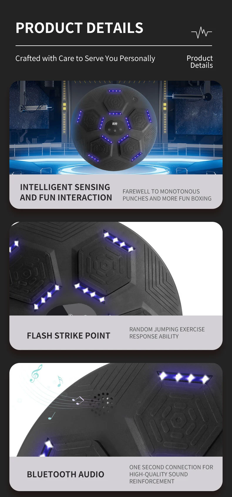 ZT Electronic Musical Wall Boxing Target, Mini Jogo De Soco De Música, Máquina inteligente