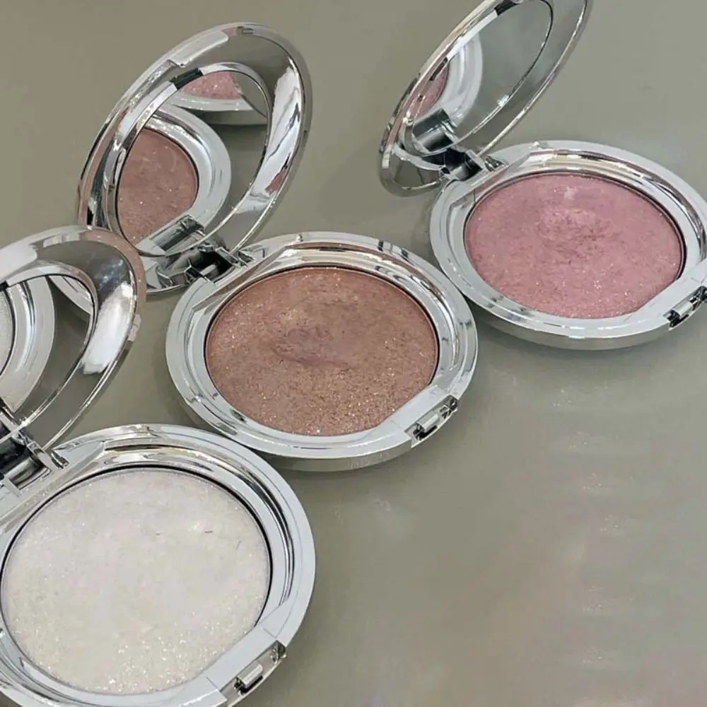 Paleta de sombras brilhantes com glitter, pasta monocromática brilhante de longa duração, fácil de usar, iluminador em pó