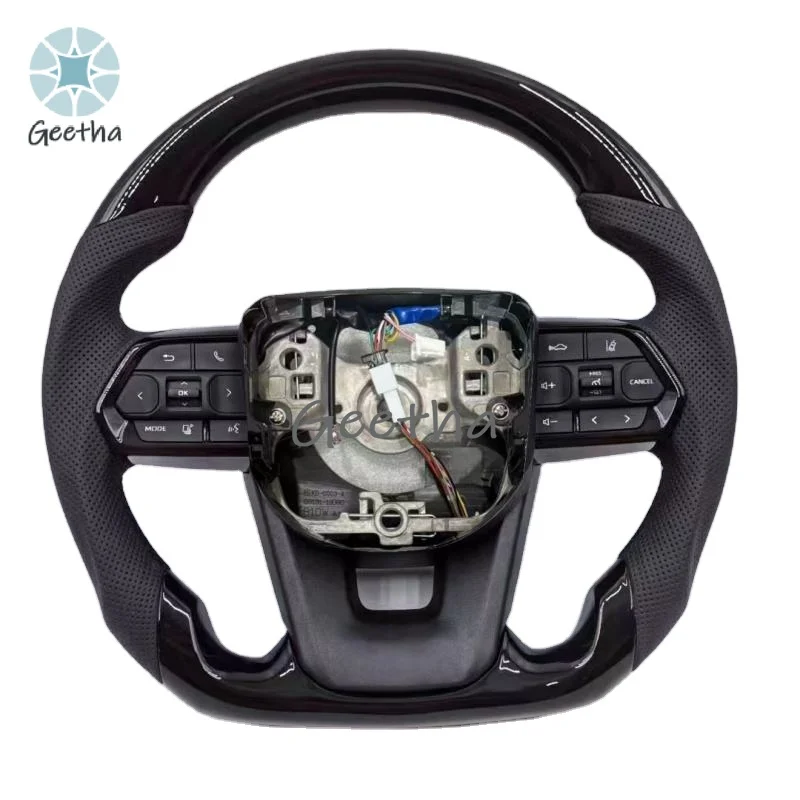 For Toyota Prado Sienna Corolla Camry Highlander RAV4 Alphard Peach Wood Steering Wheel Carbon Fiber Car Steering Wheel