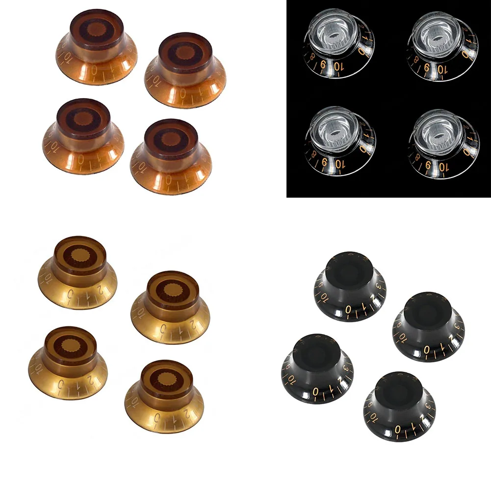 4pcs Electric Guitar Knobs Top Hat Speed Control Hand Volume Tone Control Knob For Electric Guitar Musical Instrument Part