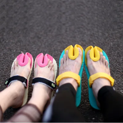 Couple slippers bean skin + toe non-slip beach slippers thumb valgus slippers