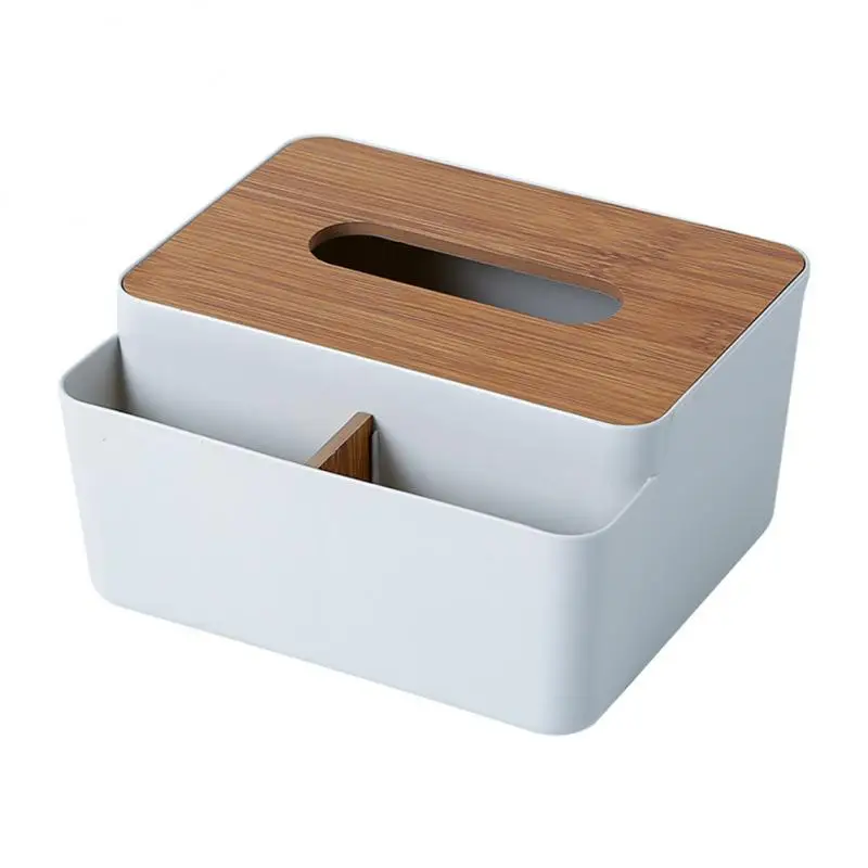 Multifunction Plastic Tissue Box Cover Wooden Lid Napkin Holder Wet Wipes Handkerchief Paper Towel Home Kitchen Decorative