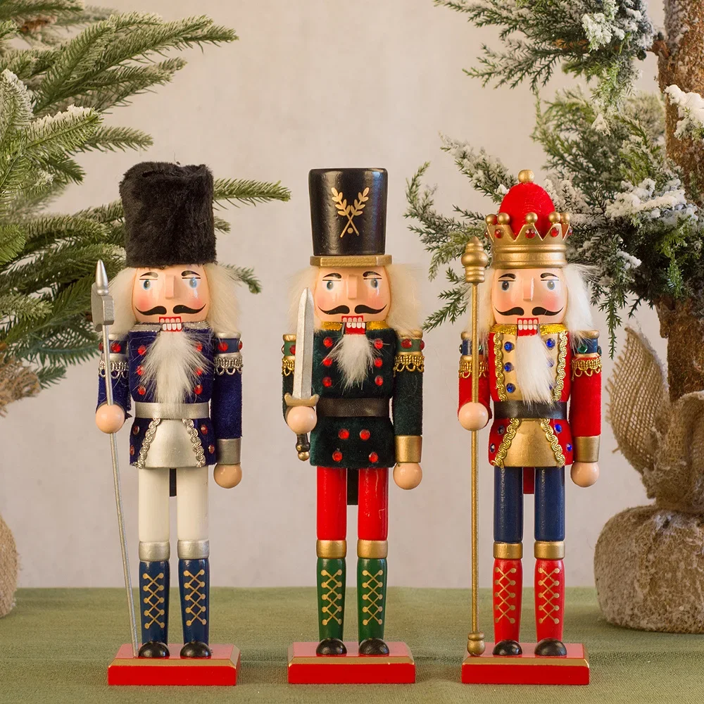 Nuevas figuritas creativas de guardia de soldados de madera de Cascanueces de Navidad de 30cm con buena mano de obra para exhibición de decoración navideña