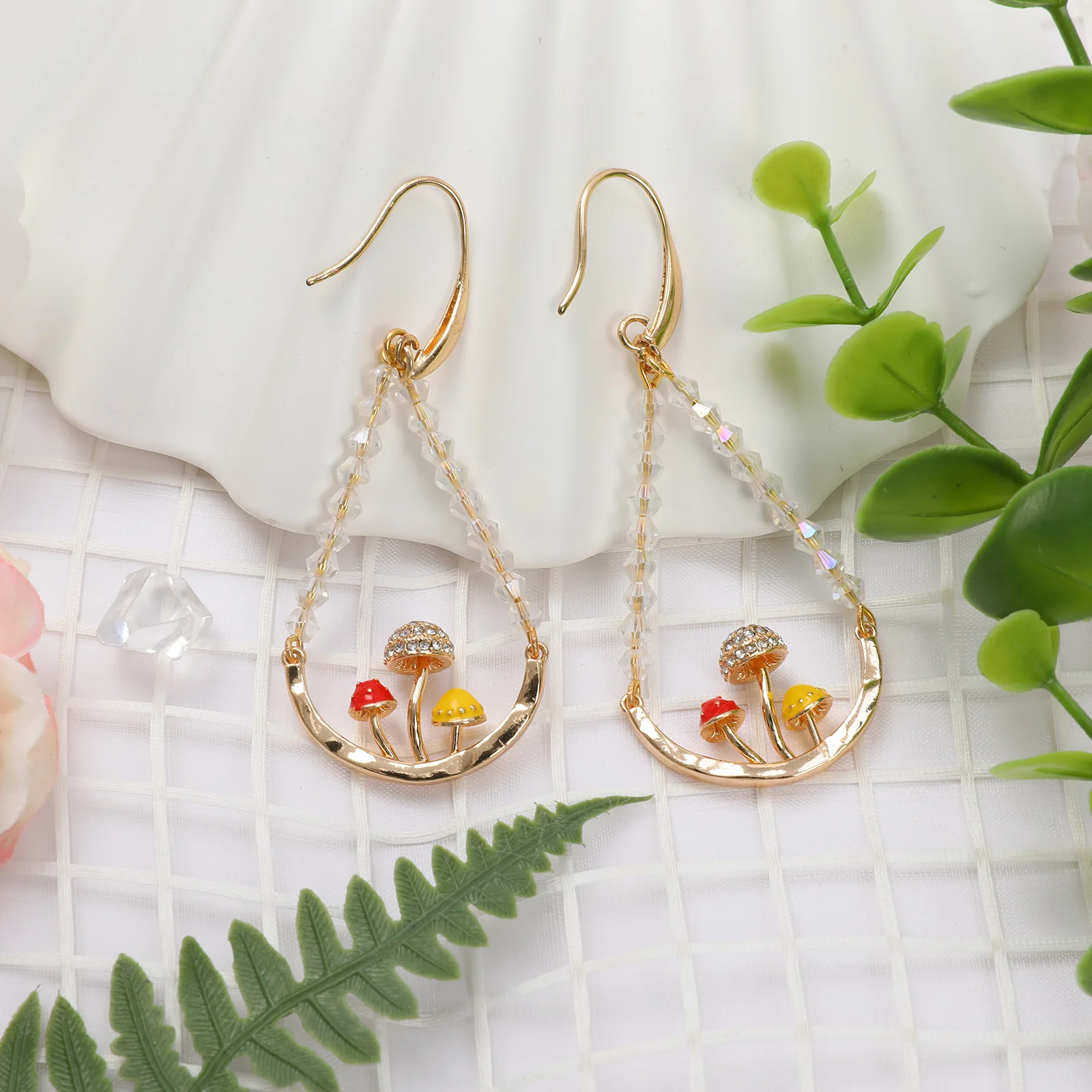 Makersland Mushroom Earrings For Women Luxury Fashion Mushroom Pendant Jewelry For Female Designer Statement Trendy Drop Earring