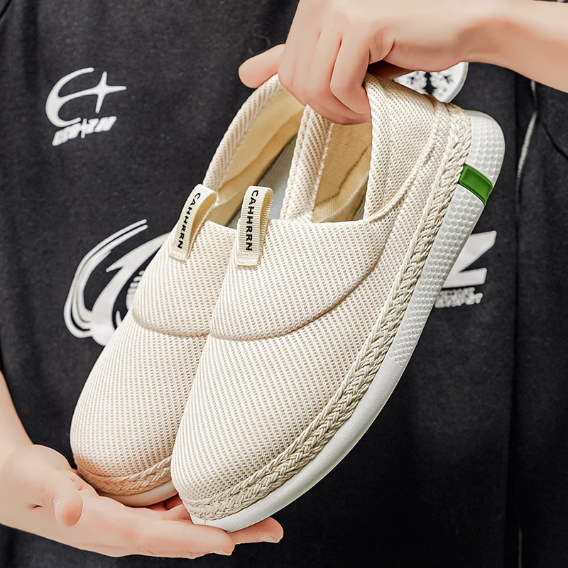 

Fashion Men Casual Shoes Outdoor Mesh Man Half Slippers Breathable Slip on Walking Sneakers Comfortable Lightweight Sport Shoes