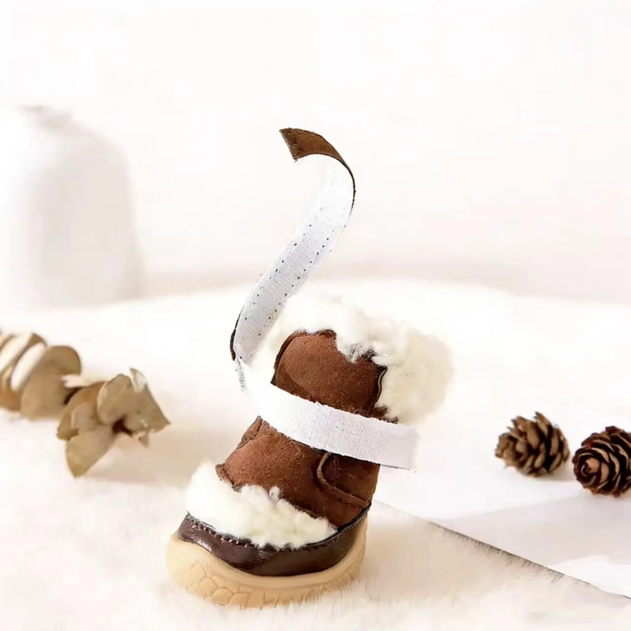 

Утепленные хлопковые ботинки для кошек и собак, обувь для маленьких собак, нескользящие накладки на лапы, зимние сапоги для домашних животных (бишон фризе, тедди)