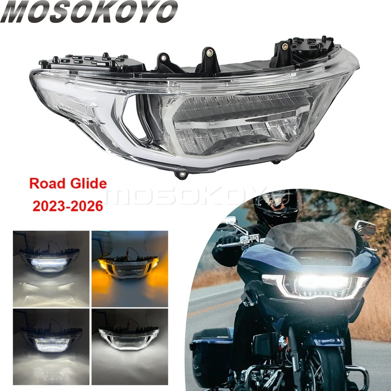 

Фара для мотоцикла с поворотниками и ДХО, ближний/дальний свет для Harley CVO Road Glide ST FLTRXSTSE FLTRX 24+ RoadGlide FLTRXSE 23-26