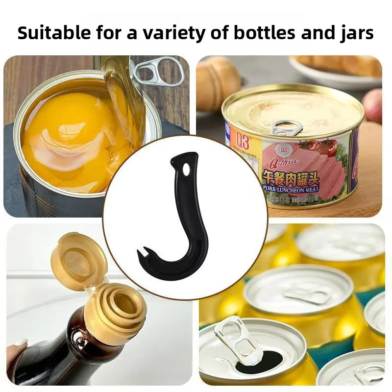 Hook Shape Can Opener Manual Handy Kitchen Gadget Multifunctional Bottle Opener Tool for Home Use Portable