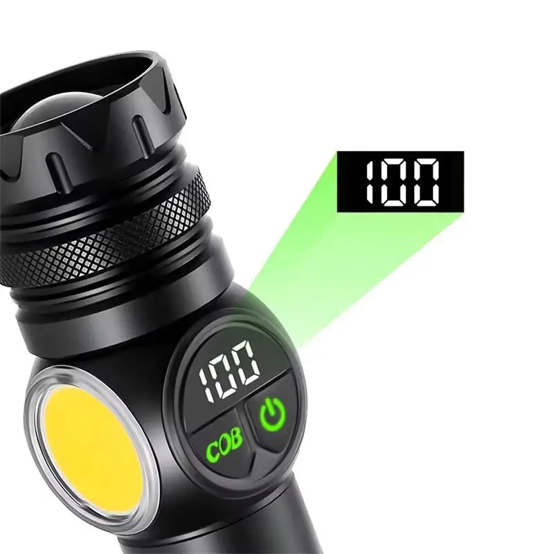 Durable LED Magnetic Flashlight Adjustable Zoom IPX5 Waterproof Torch for Camping Fishing Climbing Outdoor Emergency