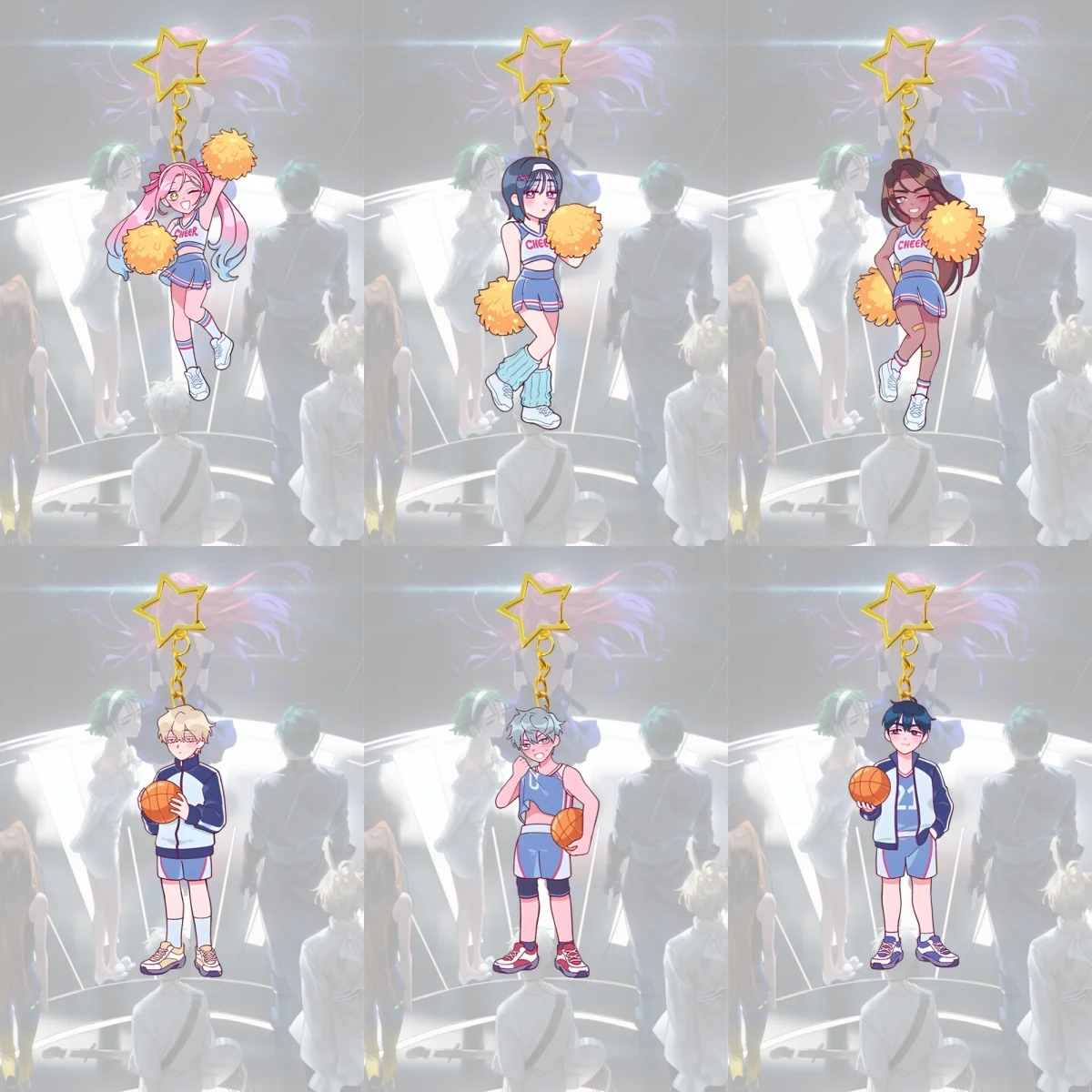 

6CM Anime Alien Stage loveliness Acrylic Keychain Model Cosplay Characters Ornament Accessories Goods Collection Christmas Gifts