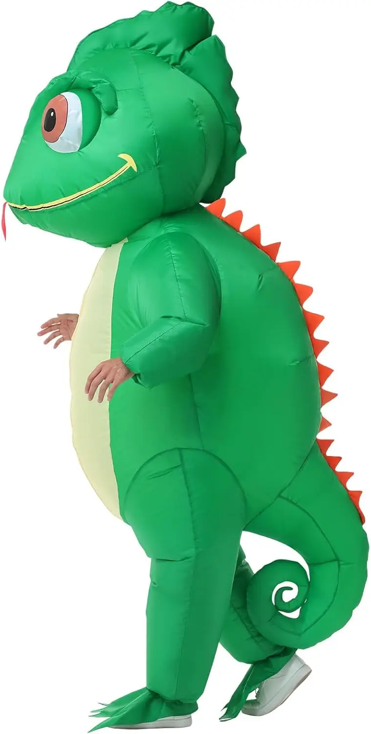 

Надувной костюм ящерицы для взрослых, костюм хамелеона на Хэллоуин, забавный наряд для вечеринок, полноразмерный костюм для косплея