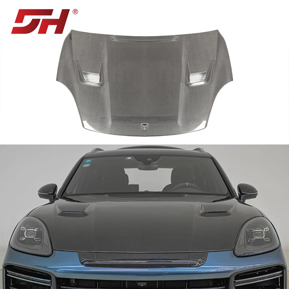 Factory Wholesale High Quality MSY Style Carbon Fiber Engine Hood for Cayenne 9Y0 Car Accessories Auto Parts
