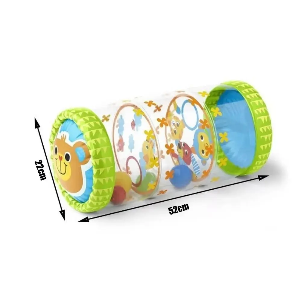 Developmental Activity Toy Crawling Roller with Ball Rattle Babies Development Inflatable Walker Cartoon PVC Crawling