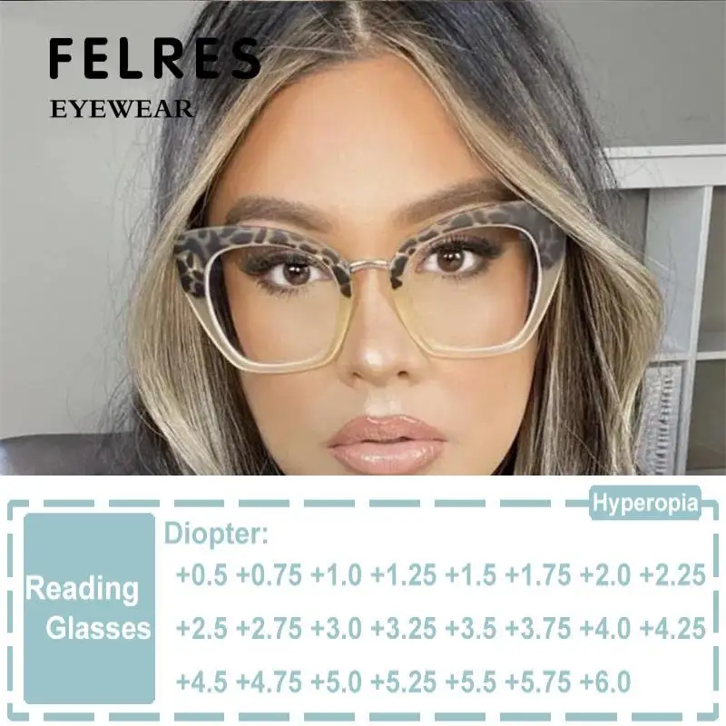 Oversized Cat Eye New Trend Optical Reading Glasses Blue Light Filter Presbyopia Eyeglasses Optical Magnifier Vision Care