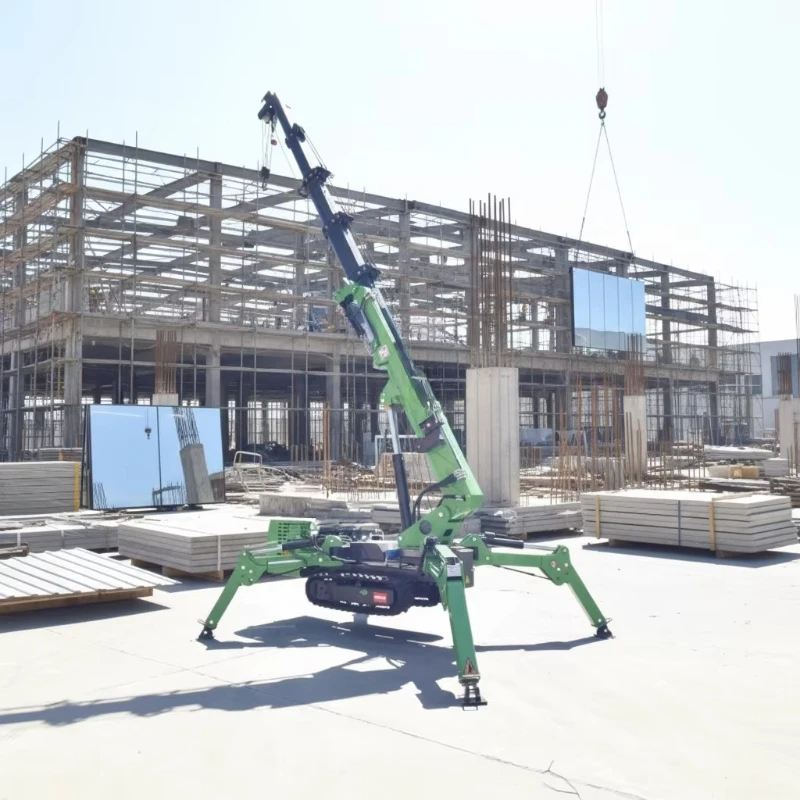 Hydraulic Telescopic Spider Crane 4Ton 12m Boom Remote Control Crawler Mounted Narrow Accessible Construction Lifting Equipment
