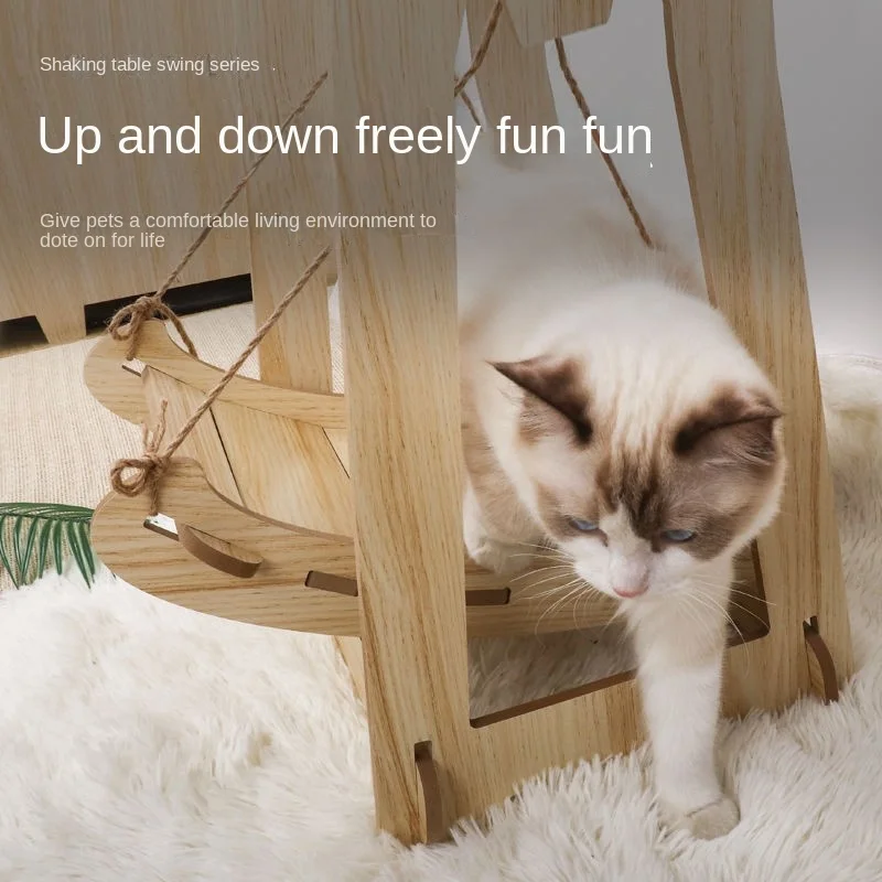 Warming Wooden Shaker Cat Accessories Pet Double Anti-rollover Swing Hanging Nest Pet Hammock Cat Bed Cat Swing Hamaca Gatos