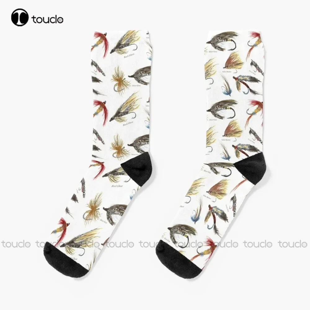 

Vintage Fly Fishing Lures! Socks White High Socks Personalized Custom Unisex Adult Teen Youth Socks Halloween Christmas Gift