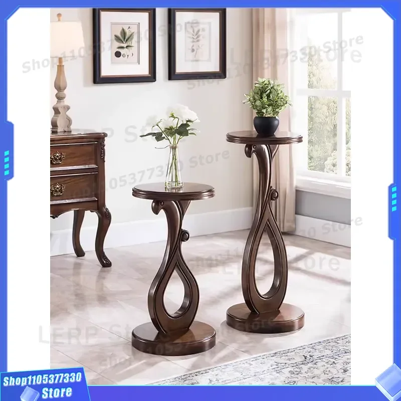 Customizable Solid Oak Entrance Table American European Simple Antique Style Floor Console for Living Room Custom Size Color