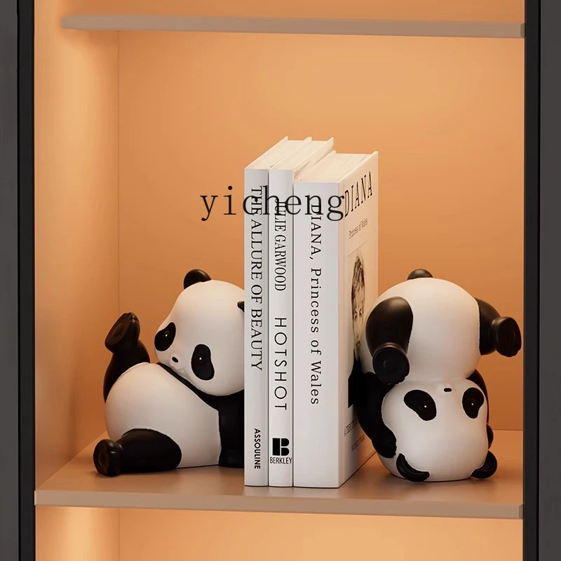 r8.14- Panda Bookend Ornament Home Porch Bookshelf Living Room Office Ornament