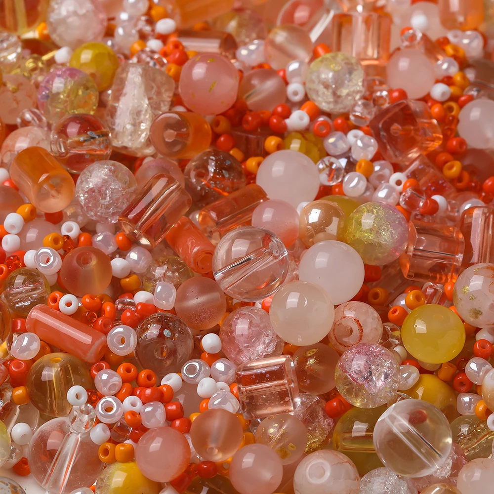 3-14mm 30g/Bag Glass Random Mixed Style Round Loose Spacer Beads for Handmade DIY Jewelry Bracelet Necklace Keychain Accessories view 4