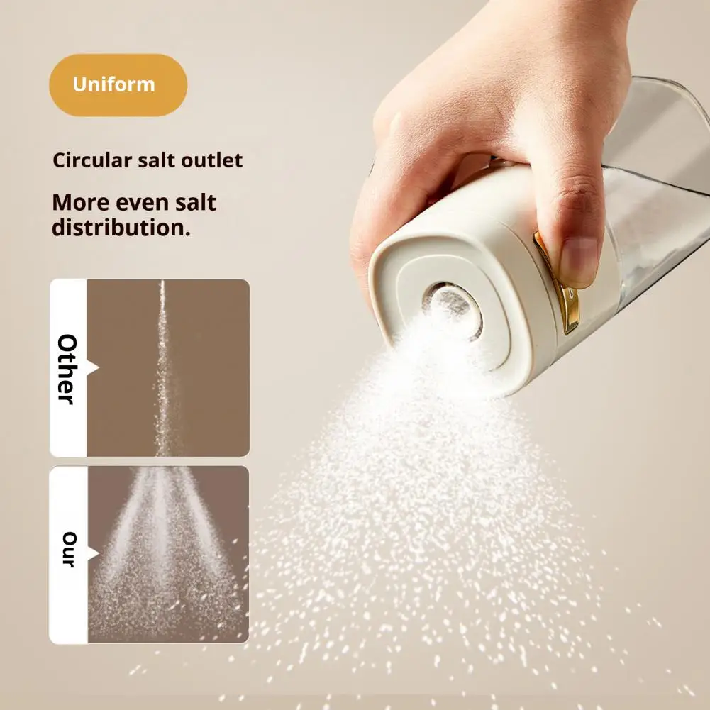 Glass Salt Dispenser Precise Salt Spice Dispensing 180ml Waterproof Easy-Fill Wide Mouth Condiment Bottle