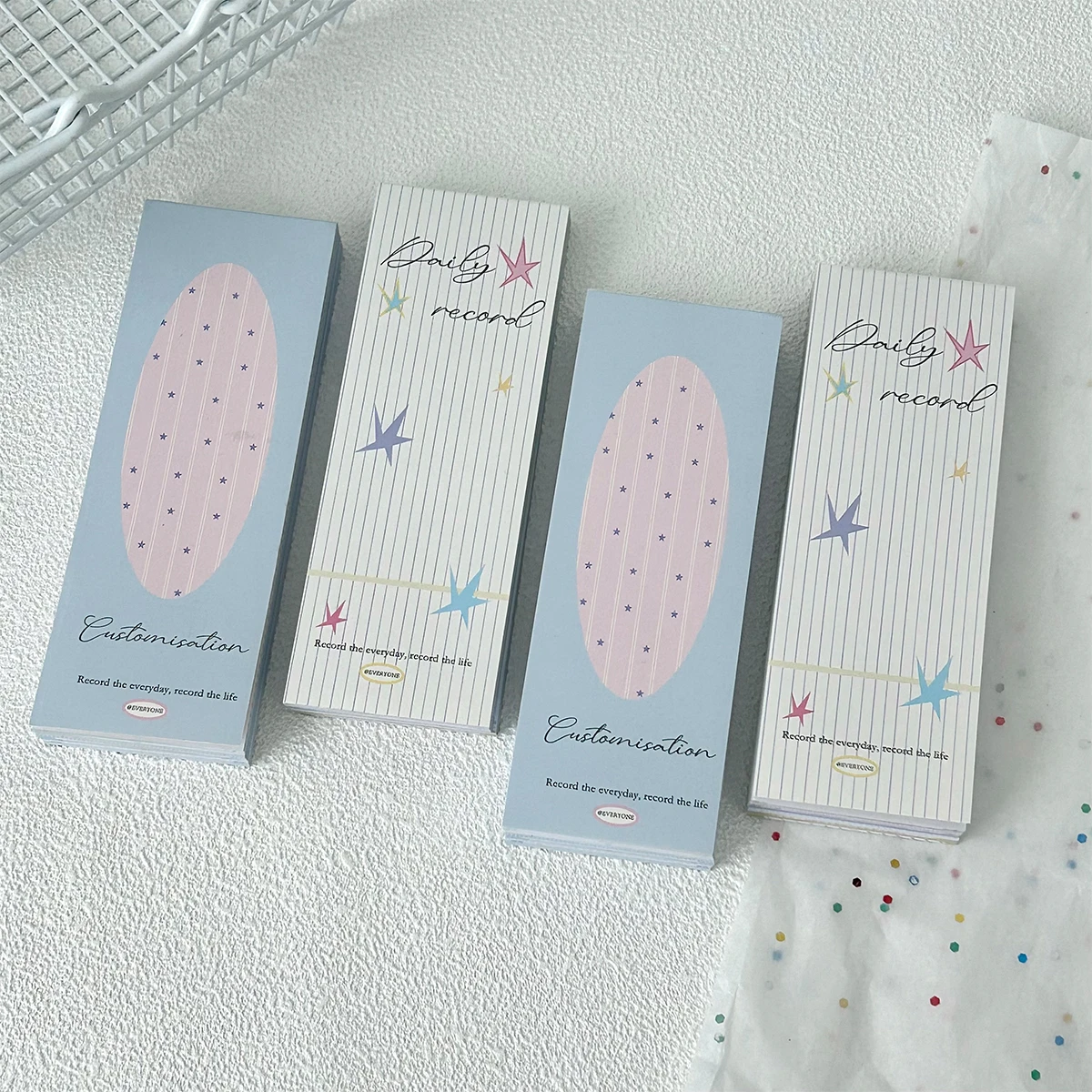 Cute Memo Pad Long Strip Tearable Paper Note Refill Pages Non Adhesive Craft Paper for Scrapbooking Journal Deco