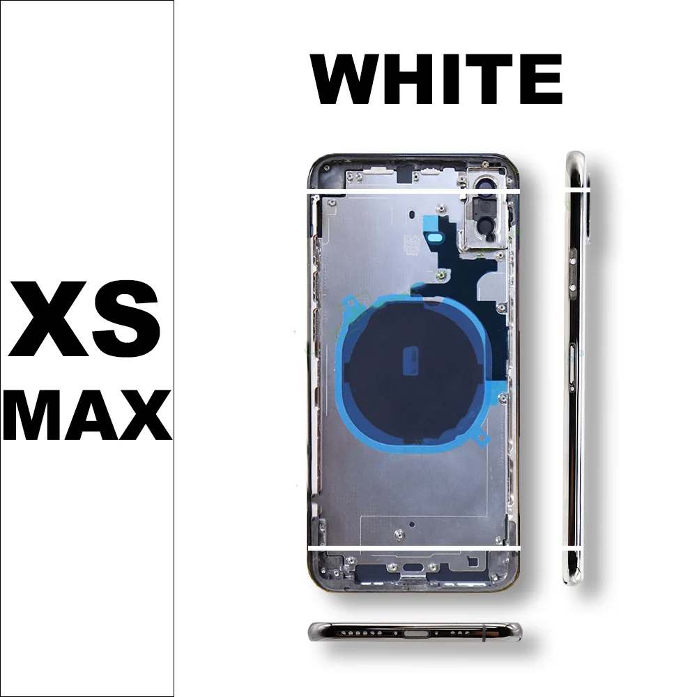 Battery Back Housing For iPhone XS Xsmax Back Cover + Mid Chassis Frame + SIM Tray+Side Key XS MAX Replaced X XR Middle Frame