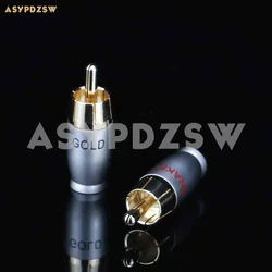 2 PCS SNAKE Gold plating Silver grey 5mm Audio/video lotus plug AV MINI RCA plug