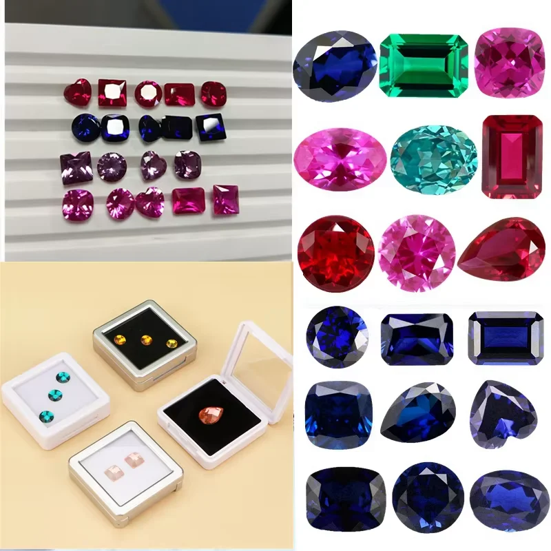 Boxed Blue Sapphire Natural Cutting Round Cut Mohs Hardness Gems for Jewelry Making/Collection/Gift Precious Stones