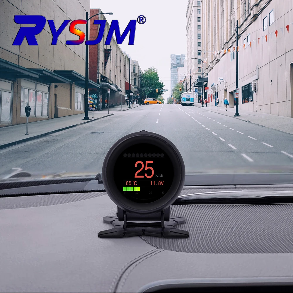 A205 HUD Head-Up Display Speedoemeter RPM Mileage with Water Temperature Oil Temperature Turbine Intake Pressure Car Accessiries