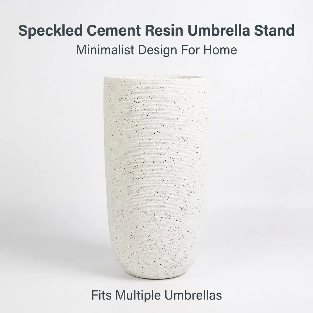 Modern Round Ceramic Umbrella Stand/Holder for Entryway, Indoor Decorative Umbrella Storage Organizer for Home and