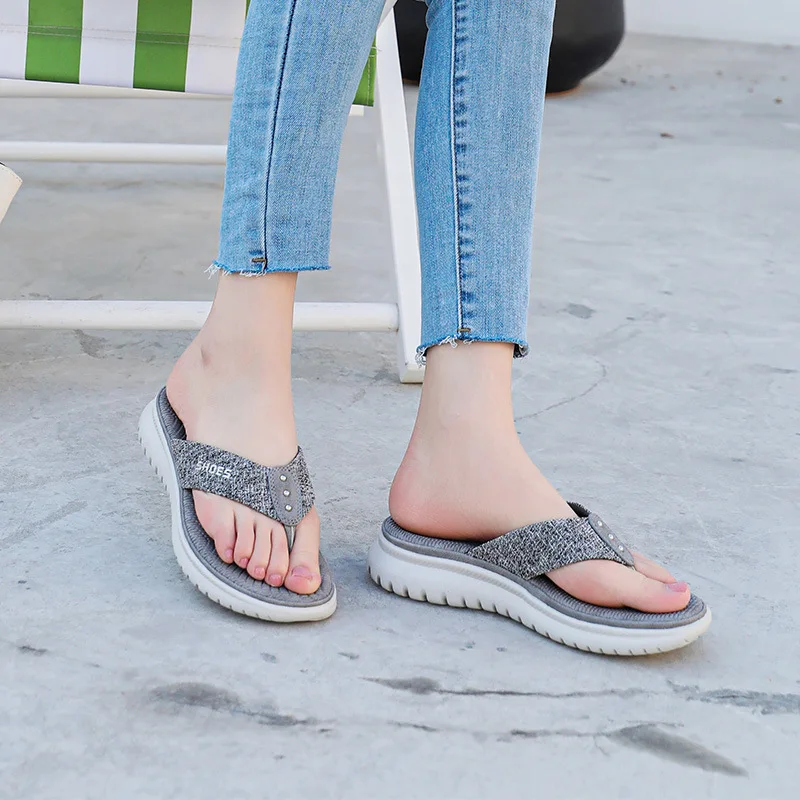 Summer Shoes Women Beach Slippers Fashion Holiday Slippers Flip Flops Thick Sole Soft Casual Ladies Footwear Big Size A3425