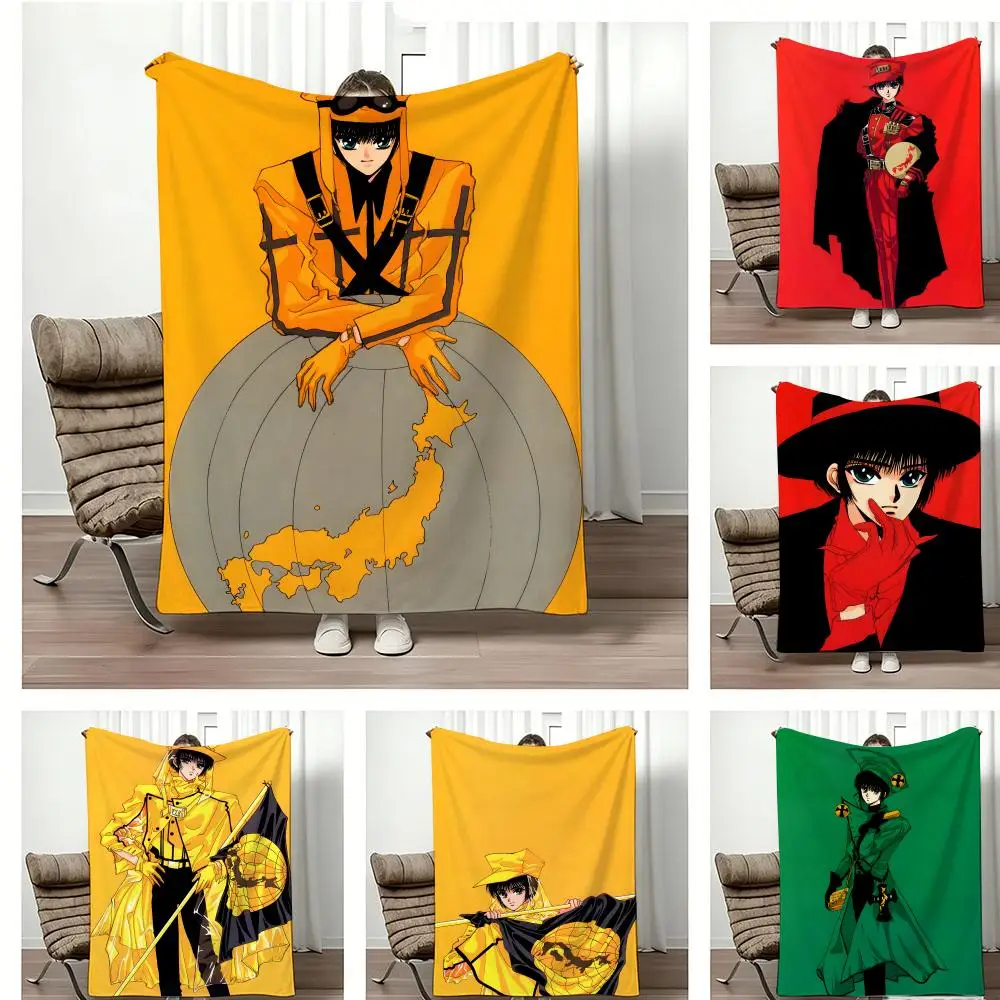 Cartoon Character T-Tokyo Babylon Throw Lightweight  Flannel Blanket Soft Skin-friendly for Summer Cooling