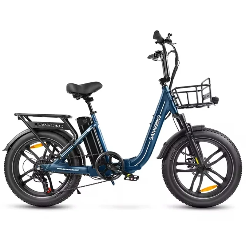 EU Stock Adult Electric Bicycle Fatbike 500w Parents Child Electric Folding Bike EBike With Basket Removable Lithium Battery