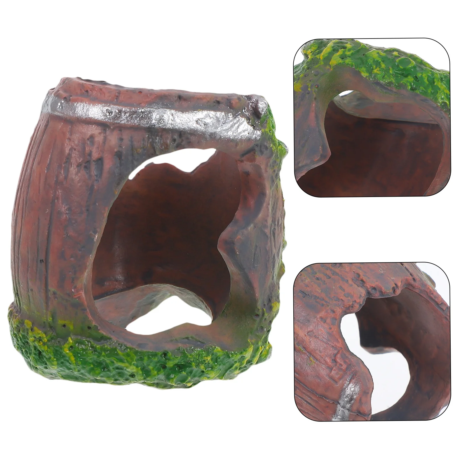 

Broken Barrel Spider Hideout Cave for Small Animals Reptile Breeding Habitat with Ventilation Safe ABS Material Easy Clean