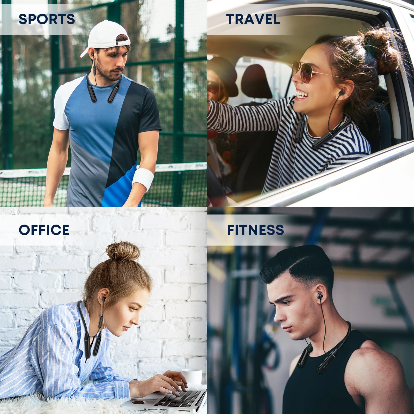 Esporte correndo fones de ouvido sem fio bluetooth 5.2 neckband fone com microfone enc música estéreo magnética para huawei xiaomi