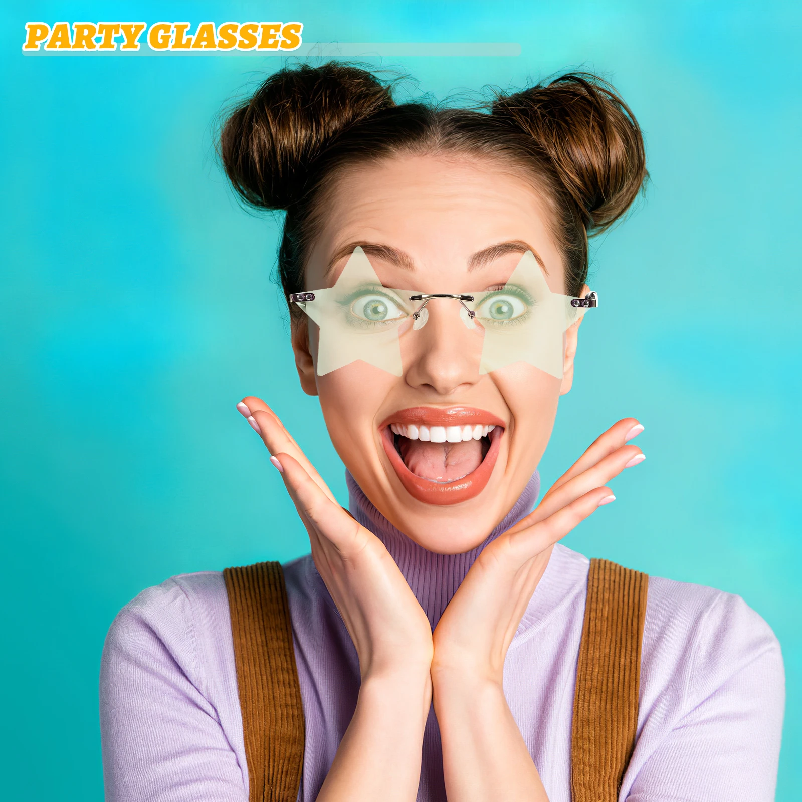 

Creative 5-Piece Star Shaped Party Sunglasses Funny Eyeglasses Cosplay Glasses Props Decorative Rimless Sunglasses For Festival