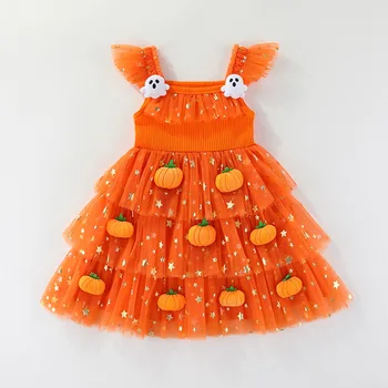 Kids Halloween Pumpkin Dress 1