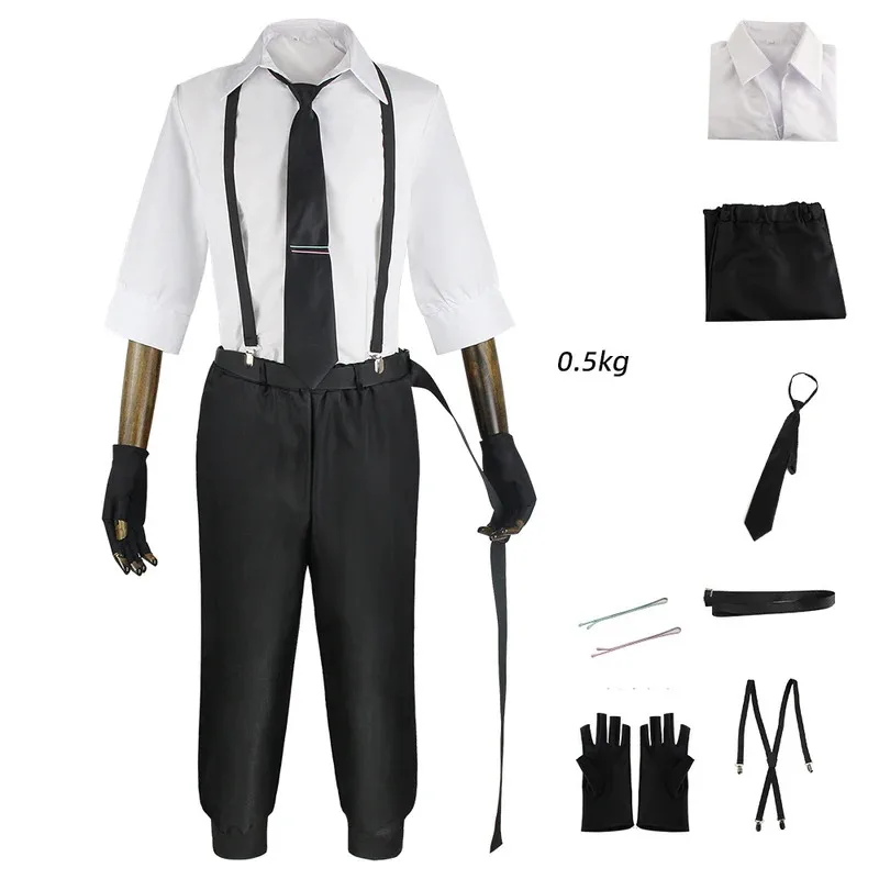 7 Uds Anime Atsushi Nakajima disfraces uniforme ropa Unisex Halloween Cosplay disfraz Prop hombres mujeres guante mb.3
