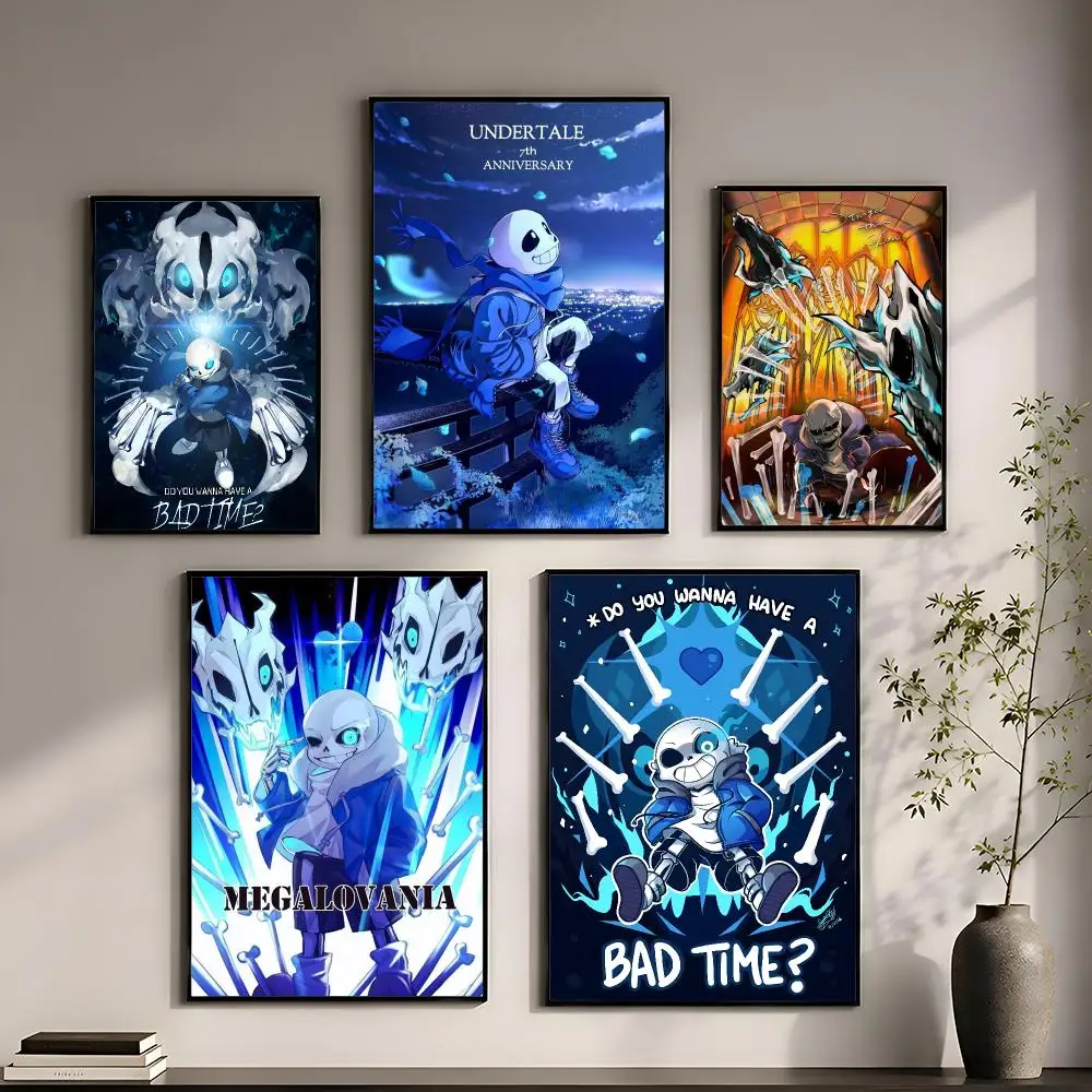 Anime Designs Game U-Undertale Poster Perfect Sticker Self Adhesive for Office Home Theater Wall Art Decor Fancy Gift