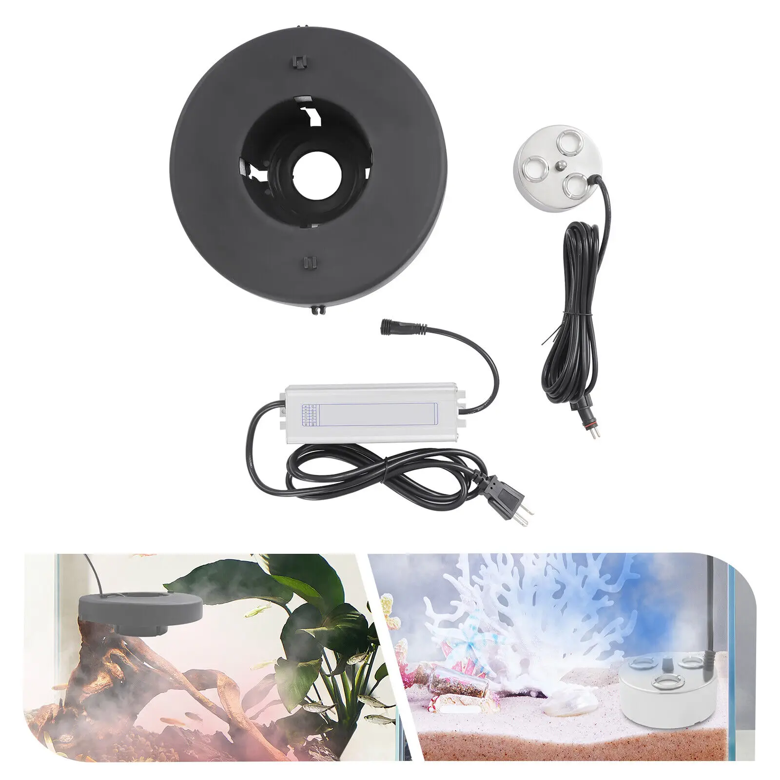 

3-Head Ultrasonic Mist Maker (UL Listed) - High Output Fogger for Water Fountains, Ponds & Indoor Decor