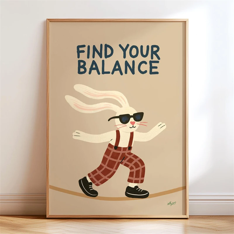 Bohemia Motivates Children's Nursery Canvas Posters Cute Animal Illustrations Wall Art Printed Pictures for Bedroom Home Decor