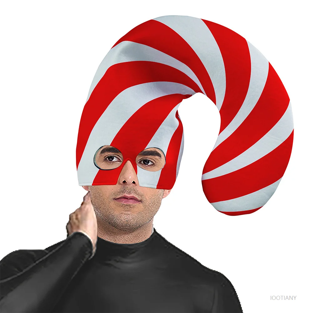 Colorful Role Play Candy Cane Headdress Adult Red Striped Accessories Christmas Costume Holiday Hat Props Christmas Party Hat